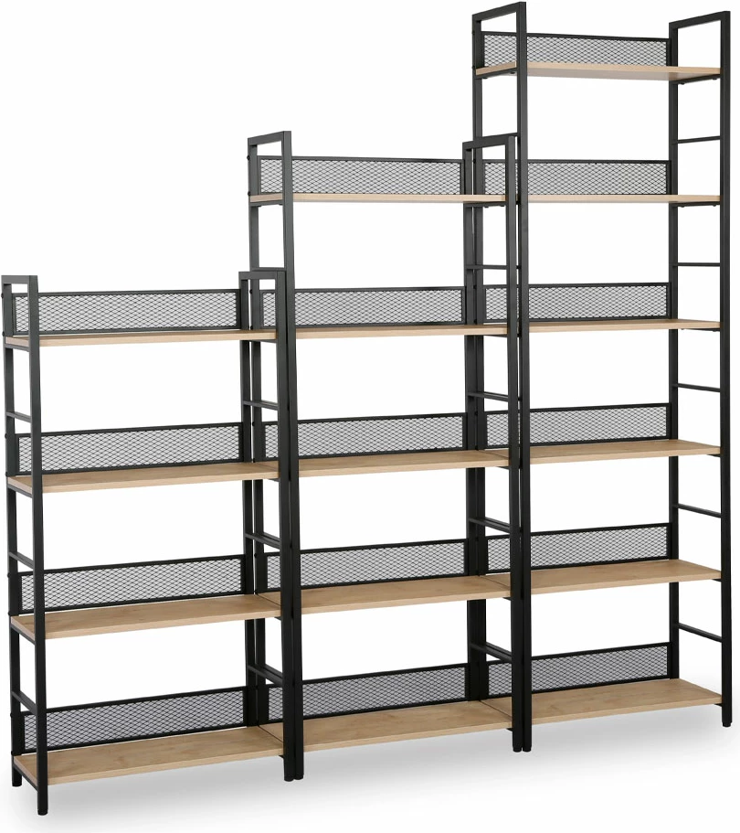 Raft librash Nest, natyral e zi, 60x28x154 cm