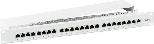Patch panel EFB Elektronik 24xRJ45 Cat5e STP, 19" 1U, gri