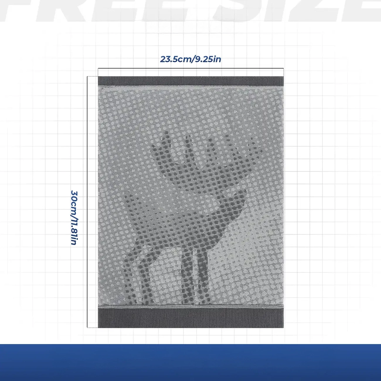 Ngrohës qafe / bandanë sportive, Qunature 11230014002, najlon i frymëmarrshëm elastik, pa qepje, madhësi universale 24.5x30 cm, gri