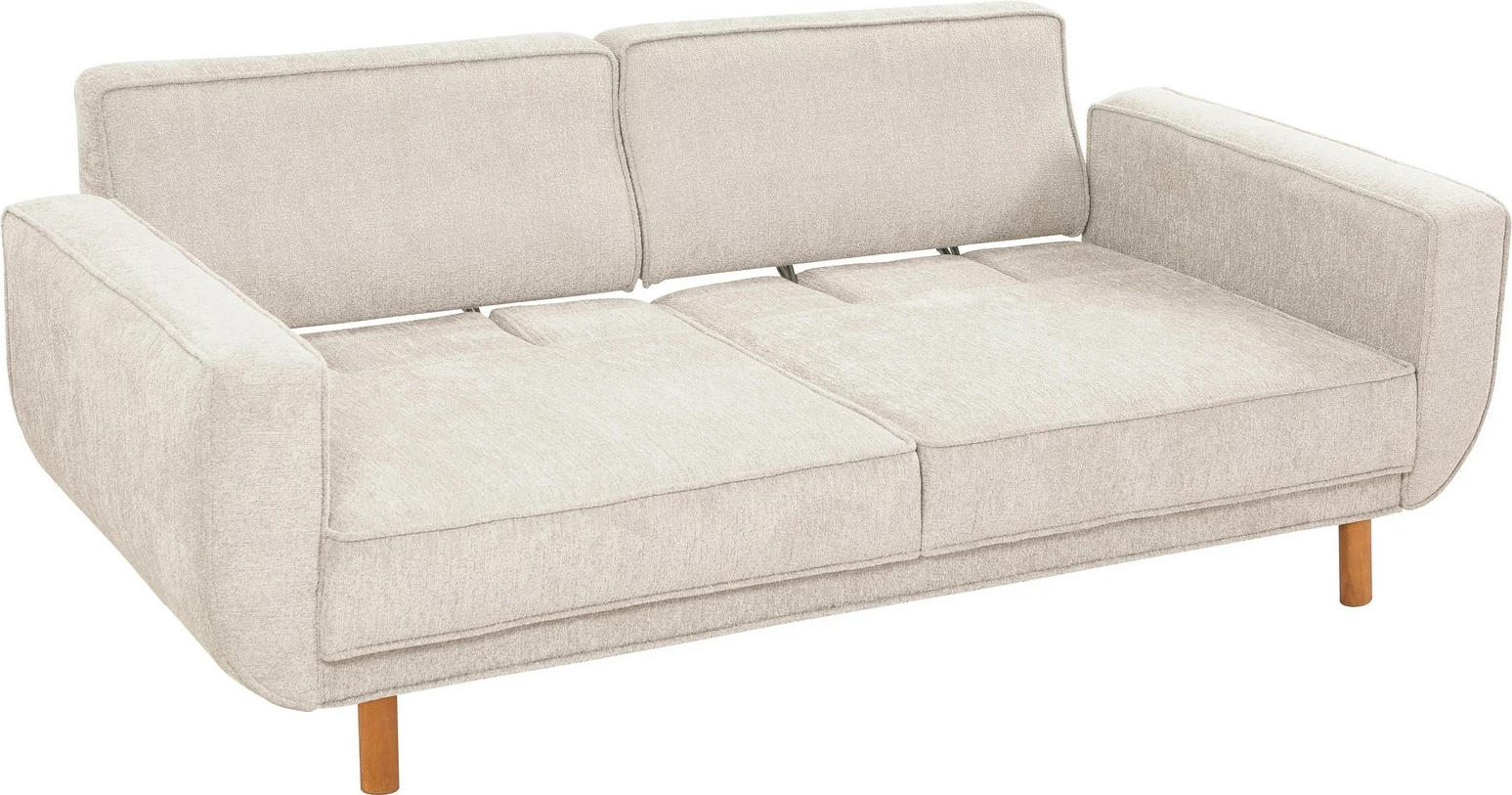 Set divan-krevat Atelier del Sofa, Larus Wood, ngjyrë lisi dhe krem