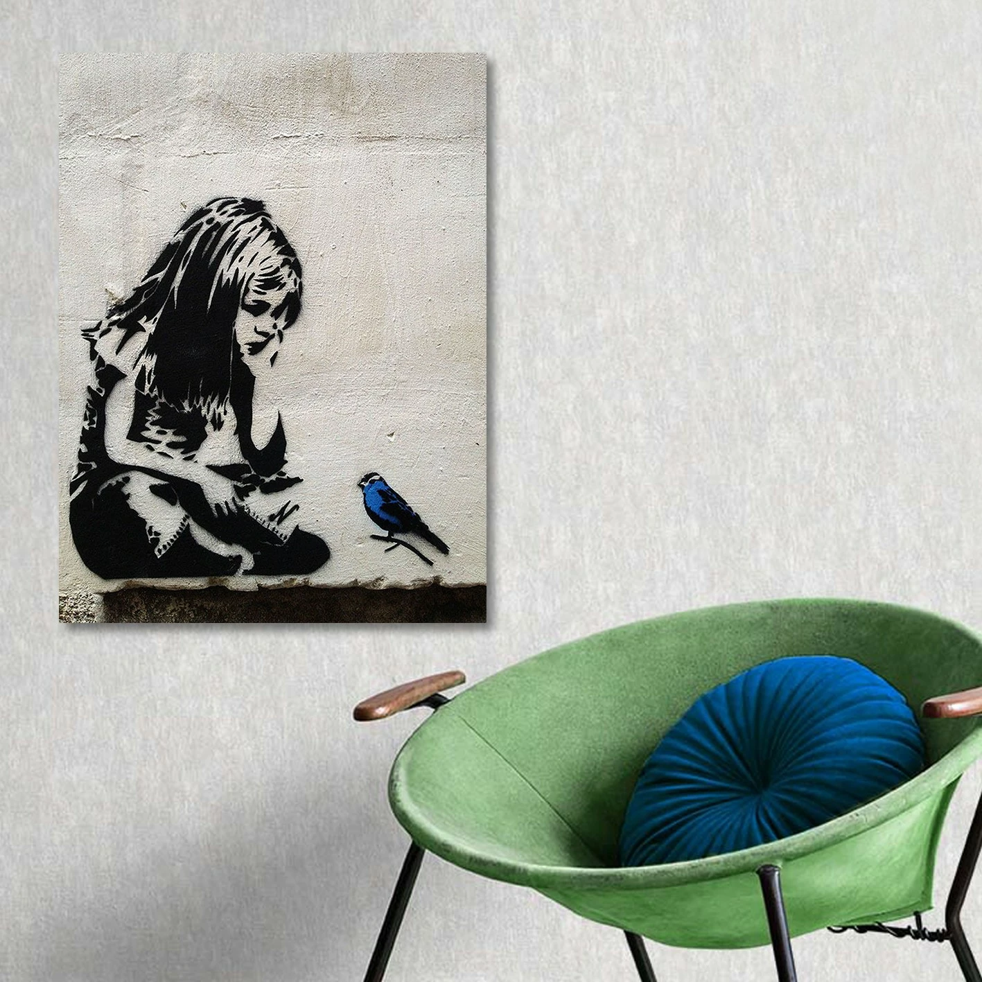 Pikturë dekorative në kanavacë, Banksy, shumëngjyrëshe, 50x70cm