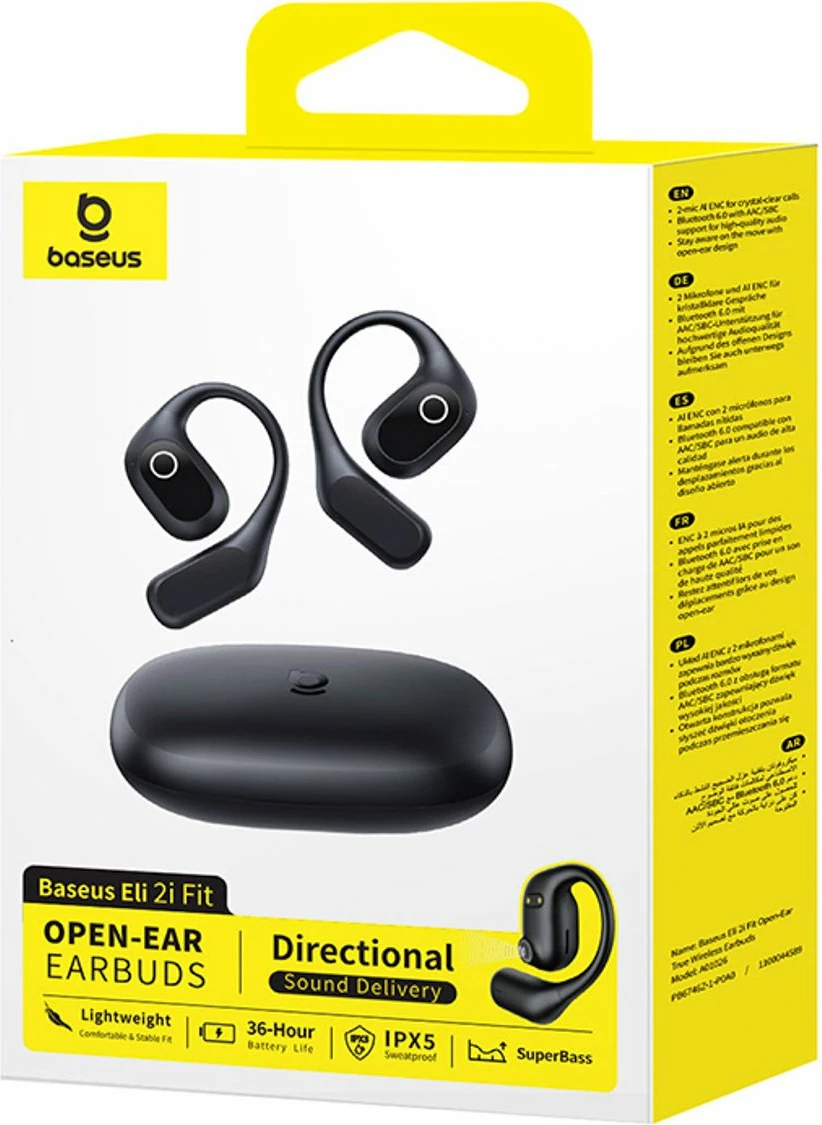 Kufje wireless Baseus Eli 2i Fit OWS Bluetooth 6.0 IPX5 40 orë, të zeza