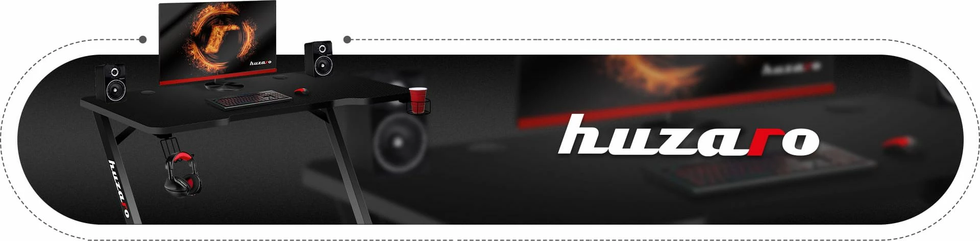 Tavolinë gaming Huzaro Hero 2.5 120 x 60 cm, e zezë