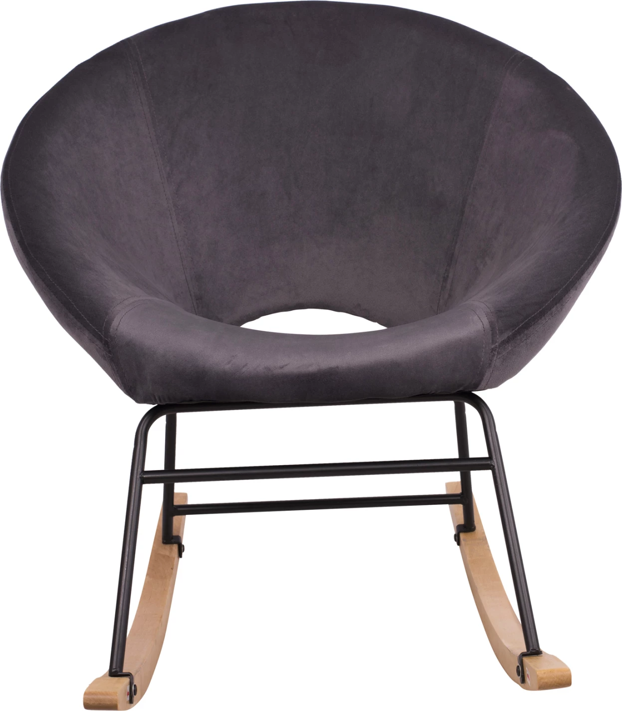 Karrige lëkundëse kadifeje Paulina FH8399.01, gri, 76x86x76cm