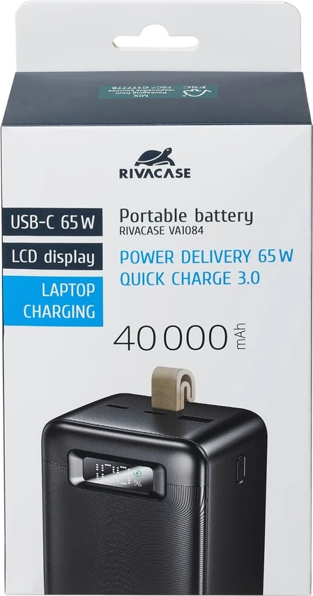 Powerbank RIVACASE VA1084 Turbo QC/3.0 PD 40000mAh 65W, i zi