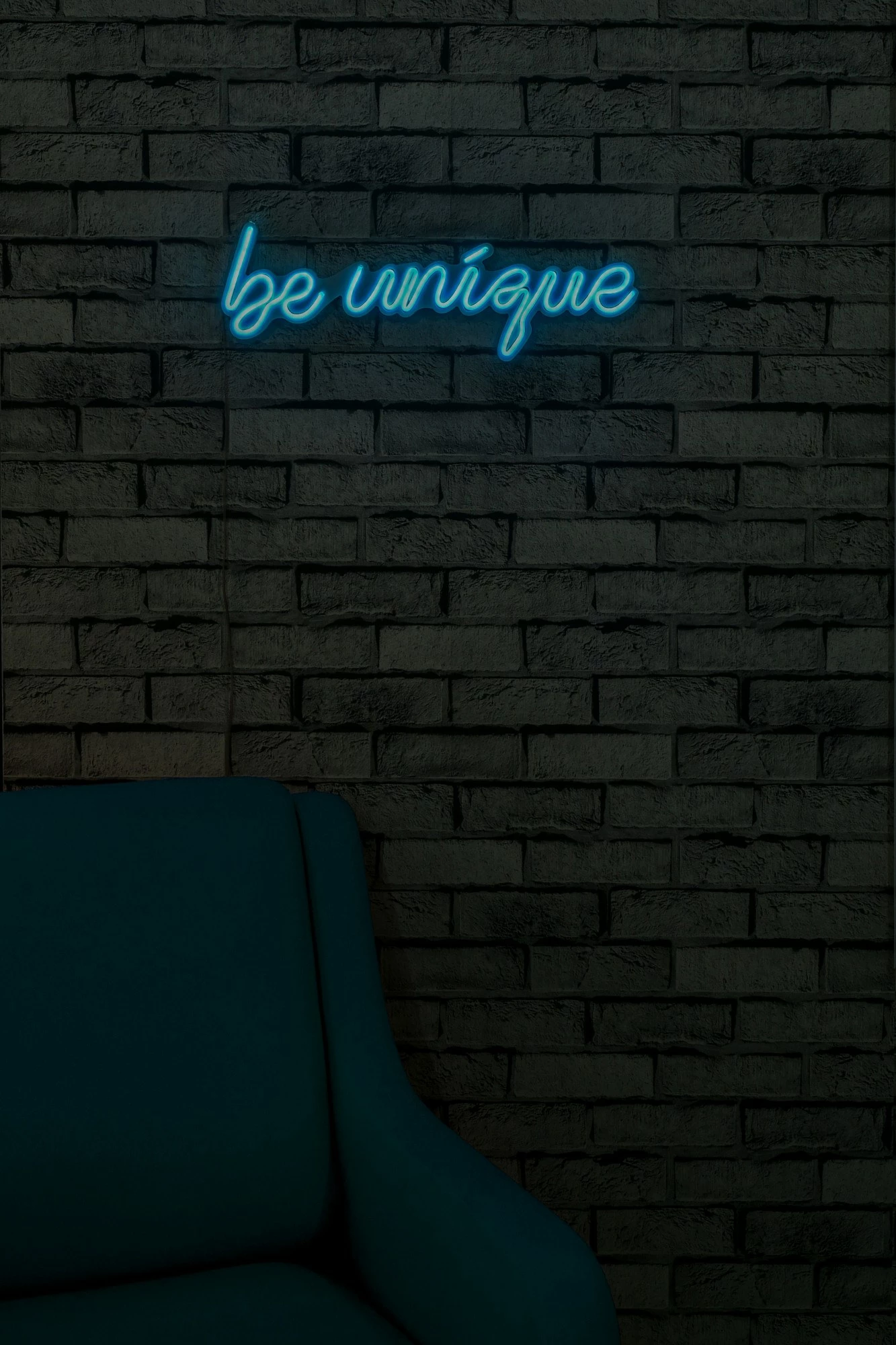 Dekor dritash LED plastike, 'be unique', ngjyrë kaltër