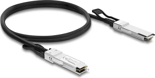 Kabl Twinax DeLOCK QSFP28 në QSFP28, 2 m, 100 Gbps, i zi