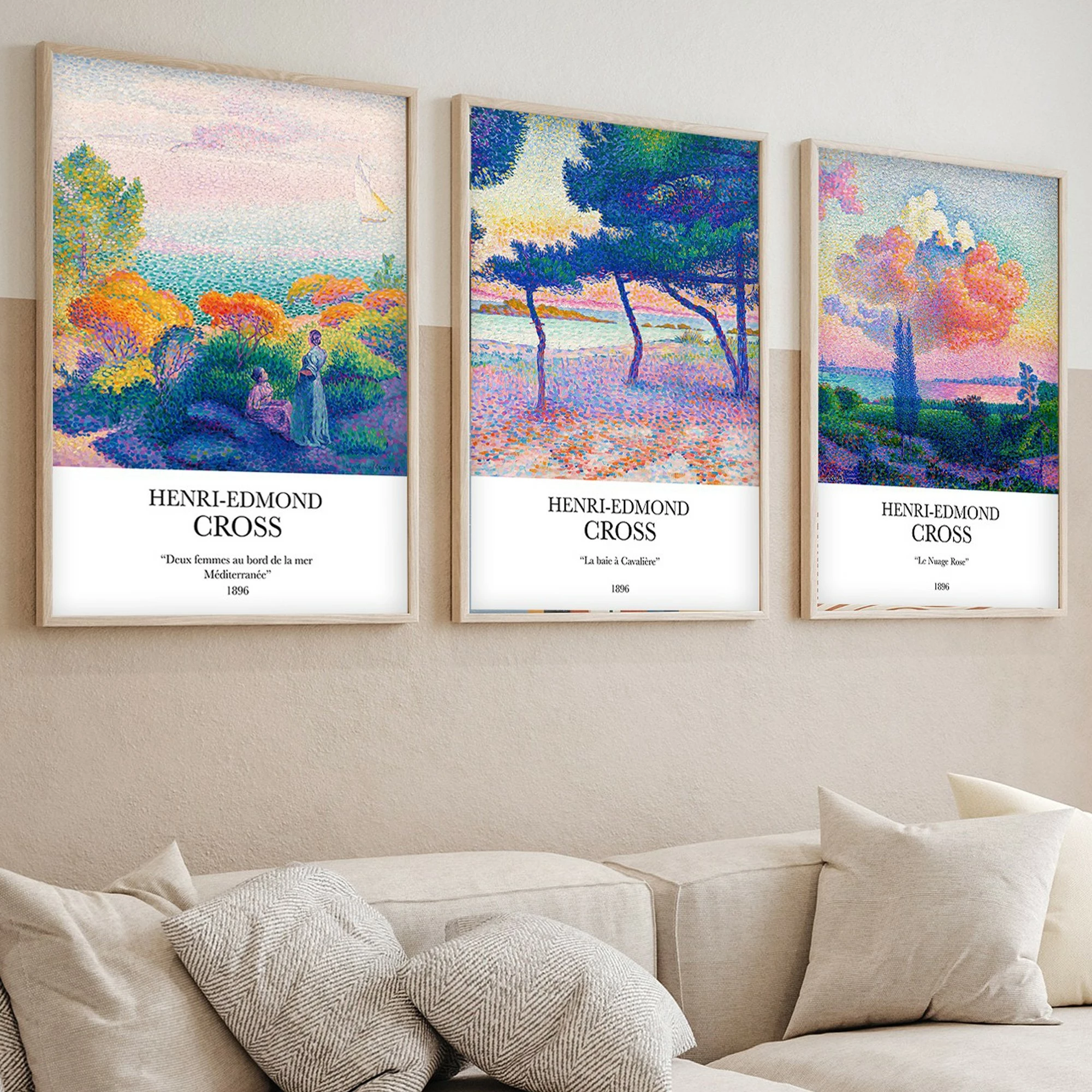 Pikturë dekorative me kornizë, MDF, set prej 3 copash, Wallity, Huhu265, 50x70 cm