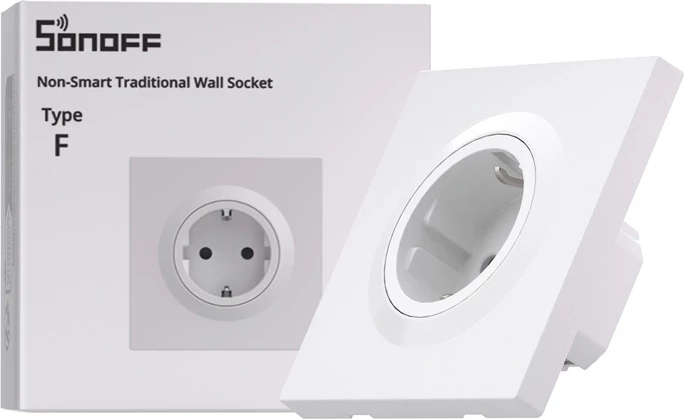 Prizë muri Sonoff WS01STPF-E Type F (Schuko) 16A 4000W, e bardhë