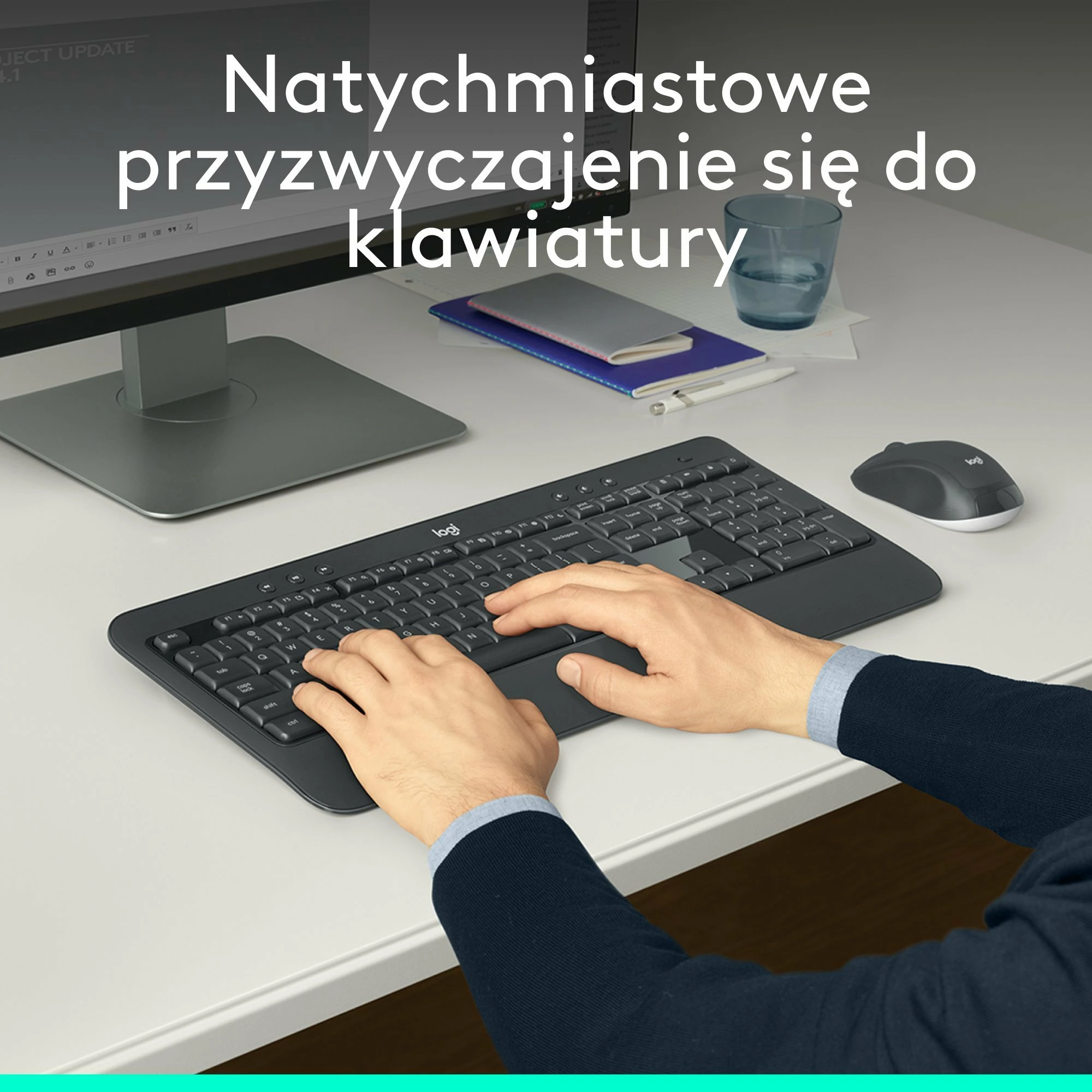 Set tastierë + maus Logitech MK540 Advanced US (920-008685), wireless USB, me pushim dore, e zezë