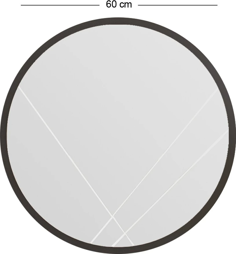 Pasqyrë e rrumbullakët, kornizë e zezë, Skye Decor, Gabel