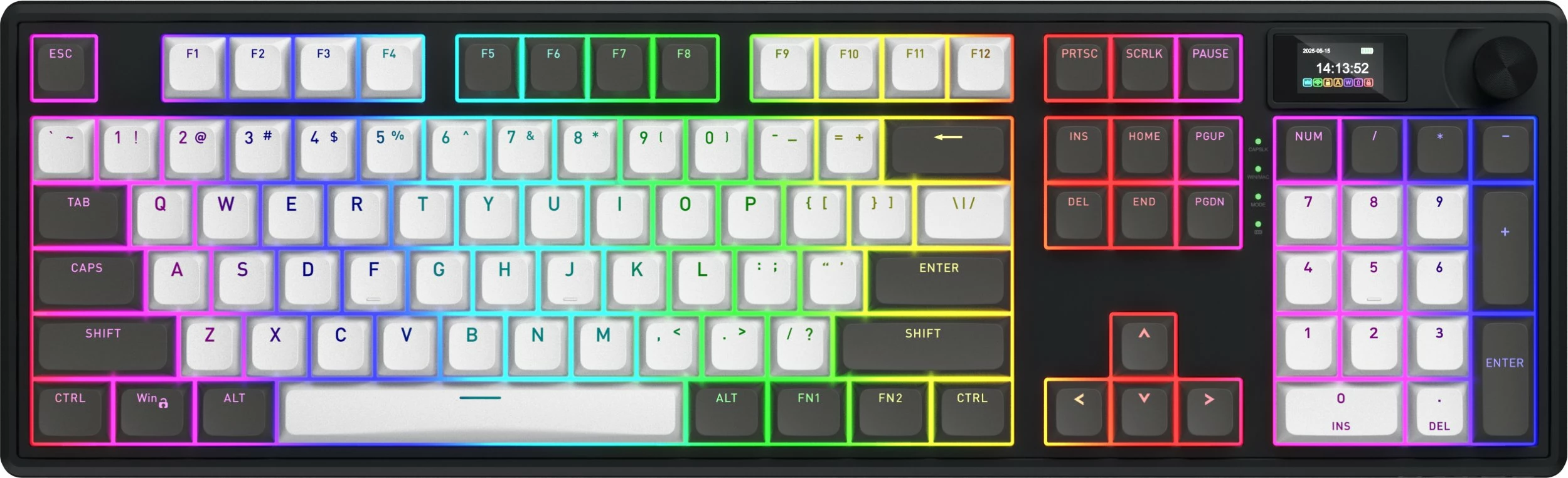 Tastierë gaming mekanike Hator Skyfall 100 Pro Wireless (HTK4100) 100%, RGB, Aurum Vanilla Silent Linear, e zezë