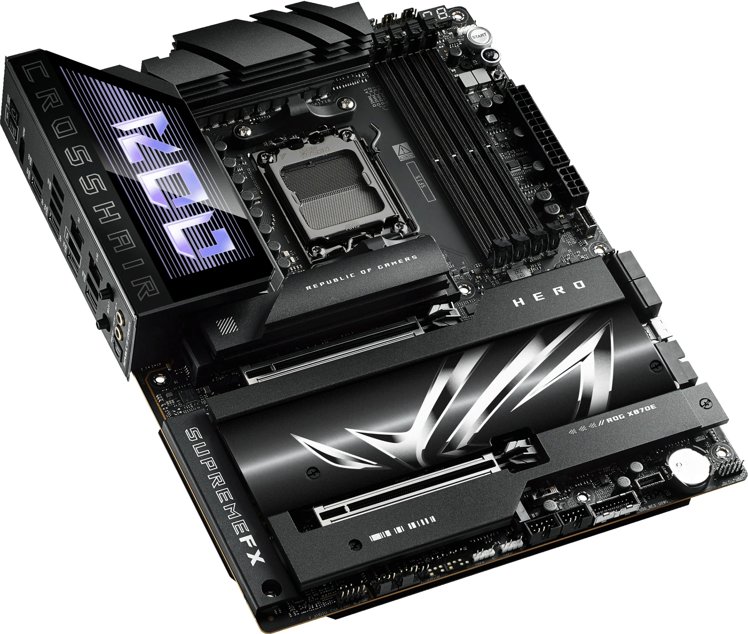 Pllakë amë ASUS ROG CROSSHAIR X870E HERO, AMD X870E, DDR5, ATX, Socket AM5, e zezë