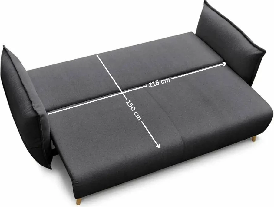 Divan-krevat treshe, Atelier del Sofa, Puffy, antracit