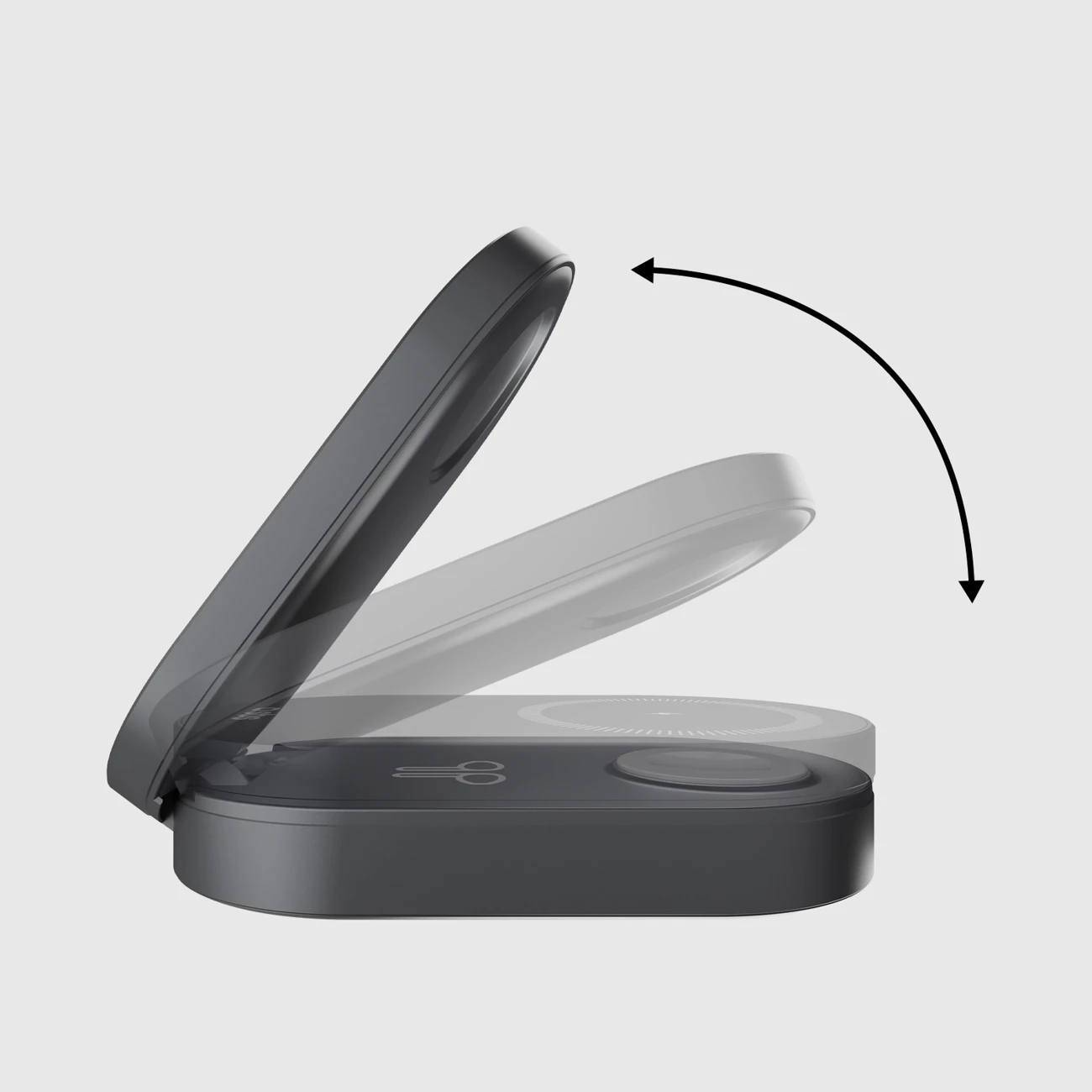 Karikues pa tel 3‑në‑1 palosës, SBS Power Dock 3 in 1, Qi2 & MFi, 15 W, USB‑C, i zi