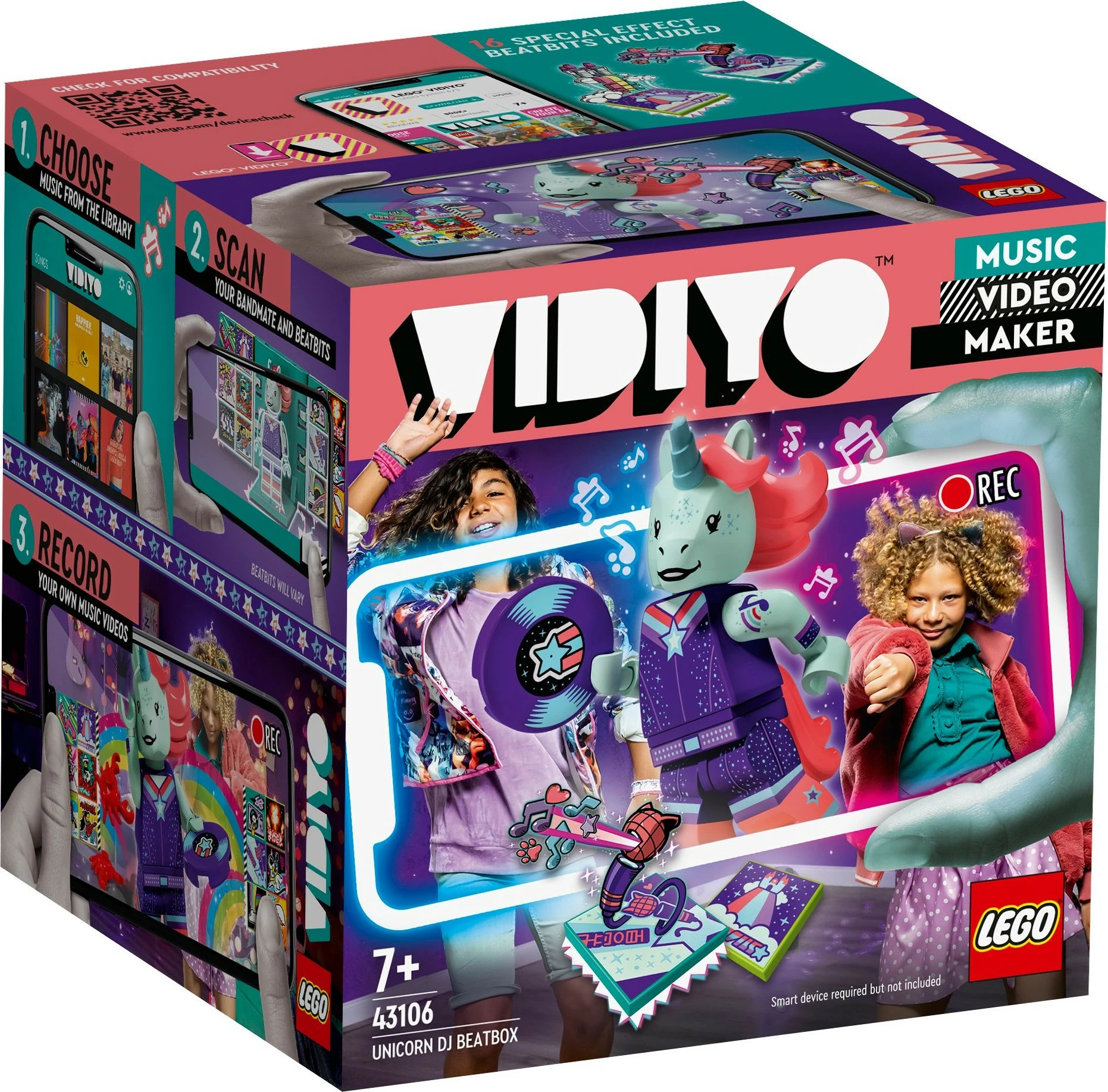 Set ndërtimi LEGO VIDIYO Unicorn DJ BeatBox, 84 pjesë, Multikolor