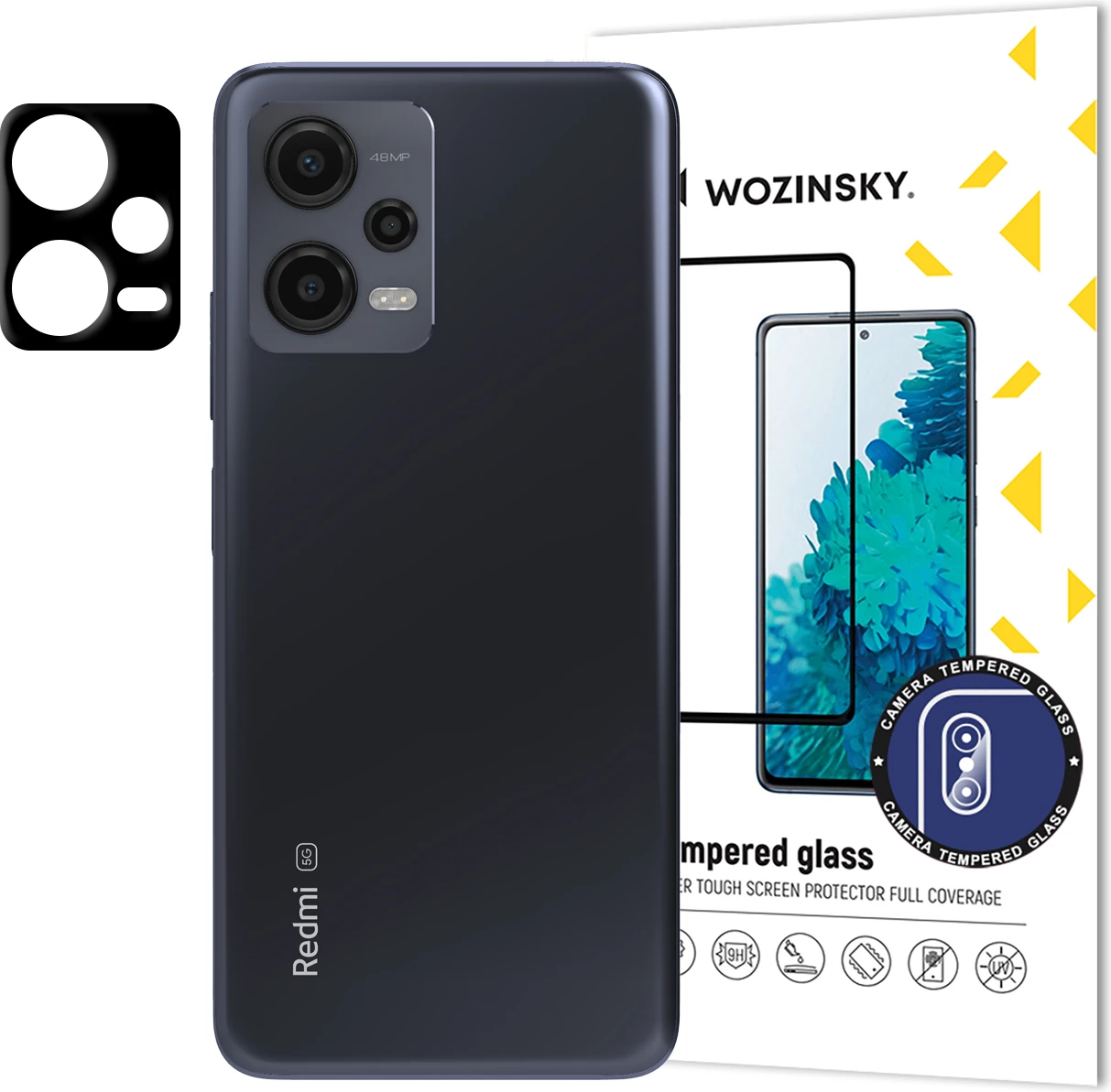 Mbështjellës xhami për kamerë Wozinsky, Xiaomi Redmi Note 12 5G / Poco X5 5G, 9H, i zi