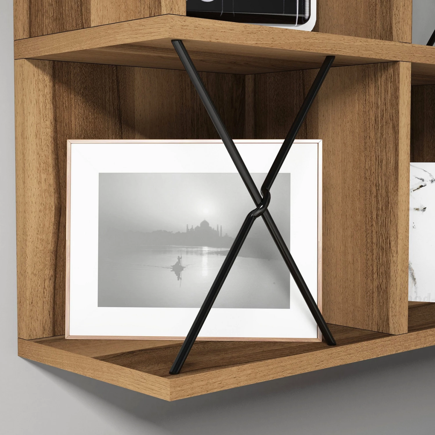 Raft muri, ngjyrë arre, FH9520.02, 60x24x60H cm