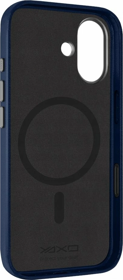 Mbështjellës Yaxo Leather Gear Slim MagSafe për iPhone 17, lëkurë, Dusky Blue