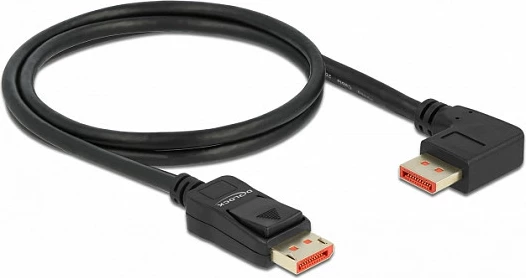 Kabl DisplayPort DeLOCK DP 1.4, 8K 60Hz, 1m, konektor 90° djathtas, zi