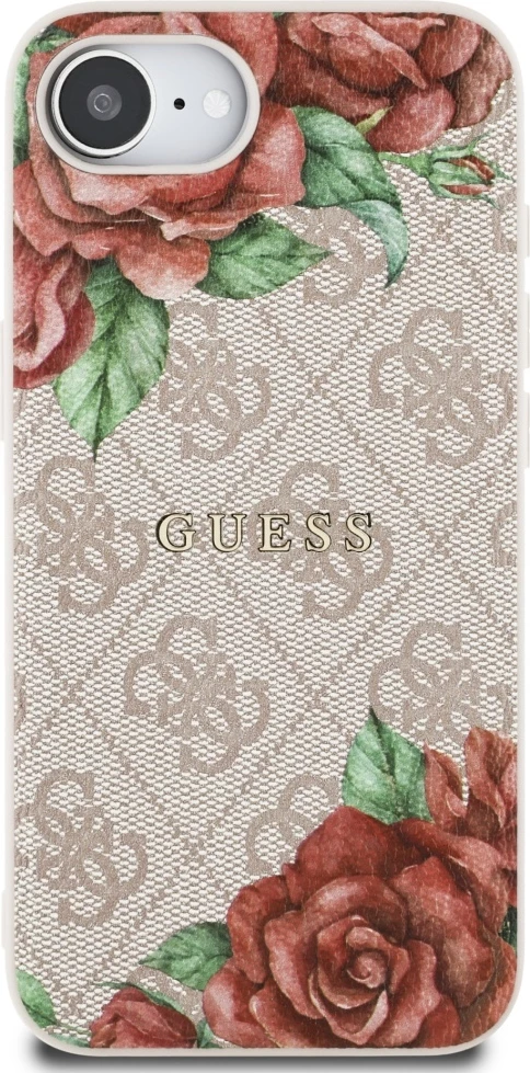 Mbështjellës Guess 4G Flowers Print MagSafe për iPhone 16e, Rozë