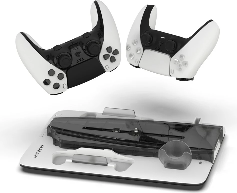 Stendë karikimi multifunksionale MAXX TECH PS5 Standard & Slim DLX me LED dhe ventilator ftohës, kit