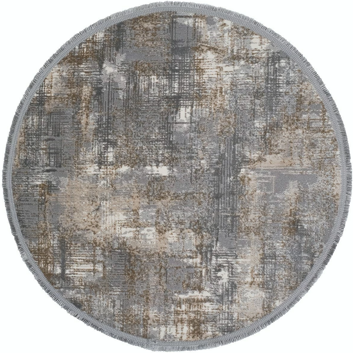 Qilim rrumbullakët 100 cm, Conceptum Hypnose, Notta 1107, ngjyrë gri-bezhë