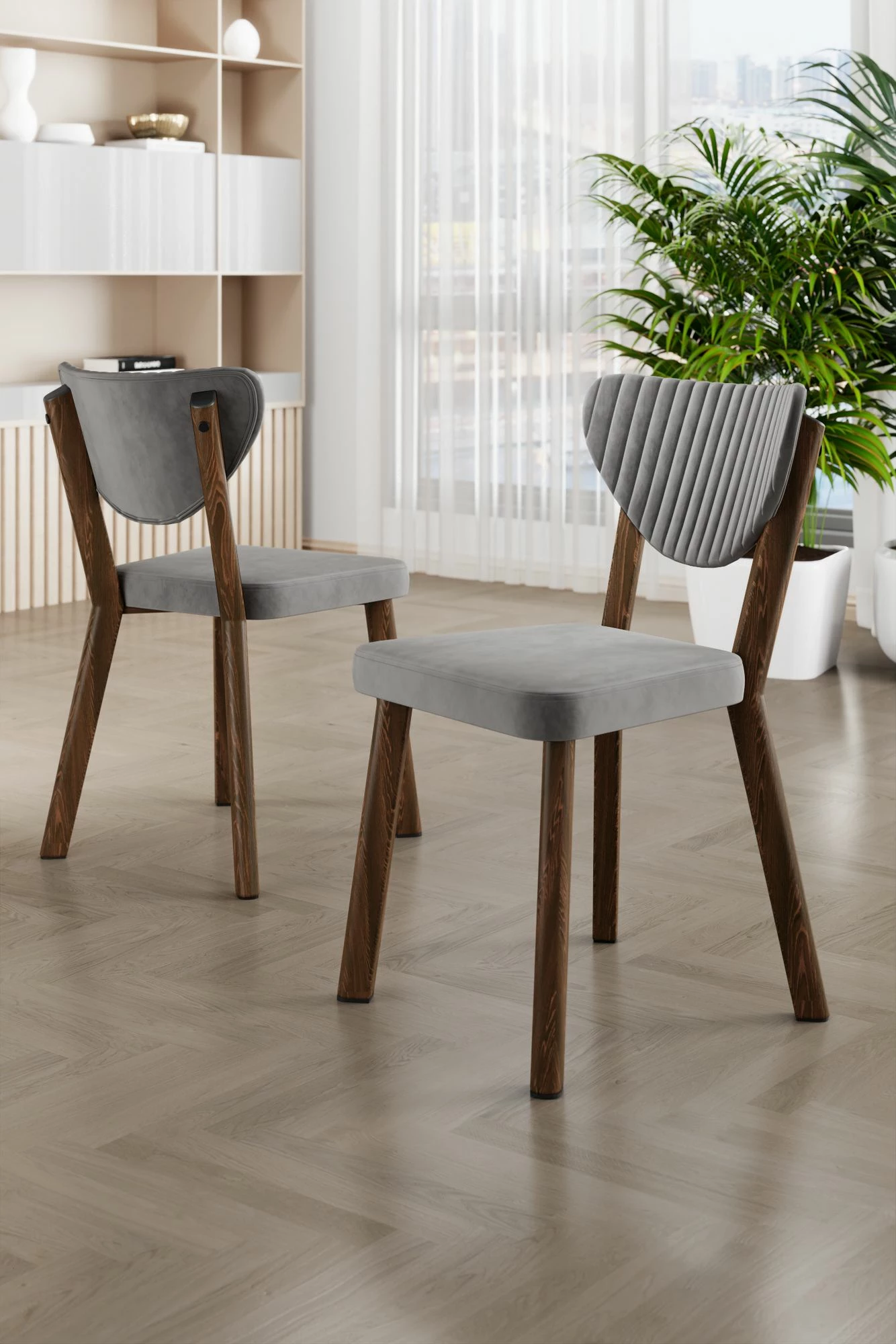 Set karrigesh (4 copë) Hanah Home, Arfe, gri, kafe