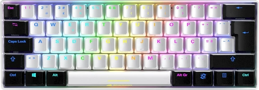 Tastierë mekanike SHARKOON SKILLER SGK50 S4, Kailh Red, 60%, RGB, IT Layout, e bardhë