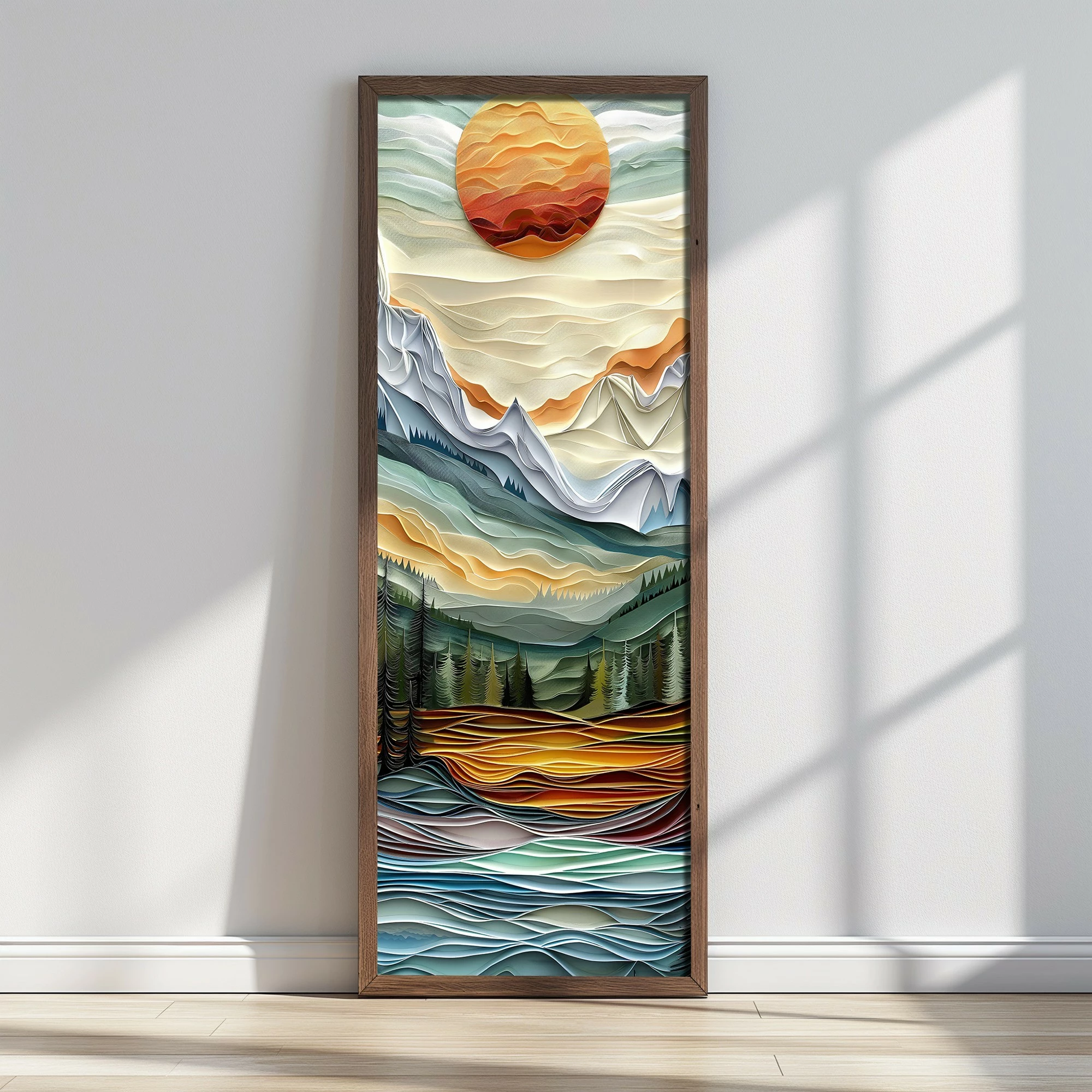 Pikturë dekorative me kornizë MDF, shumëngjyrëshe, Wallity, LONG001-S/120-40, 40x120cm
