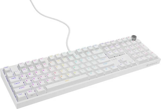 Tastierë mekanike Genesis Thor 404, RGB, Gateron Yellow Pro, full-size, e bardhë