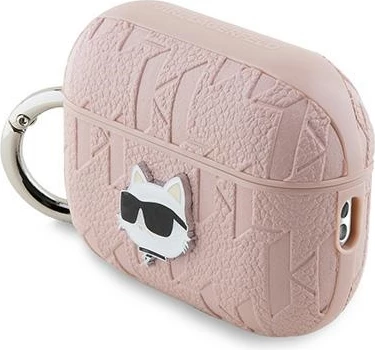Mbështjellës Karl Lagerfeld Monogram Choupette Head për AirPods Pro 2, rozë