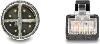 Kabllo rrjeti DeLOCK M12 X-coded 8-pin në RJ45, Cat5e, 5 m, e zezë