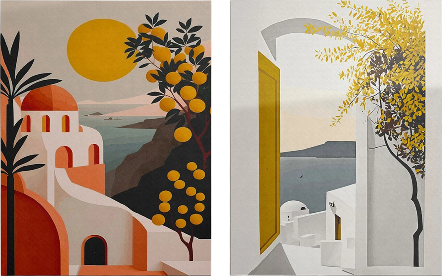 Pikturë muri set 2 copë, seri GOBI, kanavacë e printuar, 50x3x70cm (x2)