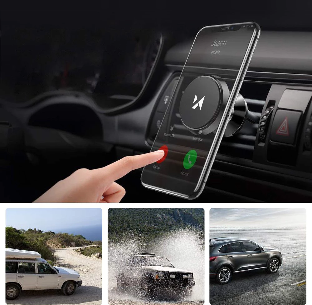 Mbajtës magnetik për veturë Wozinsky WMH-04, për grilë, i zi