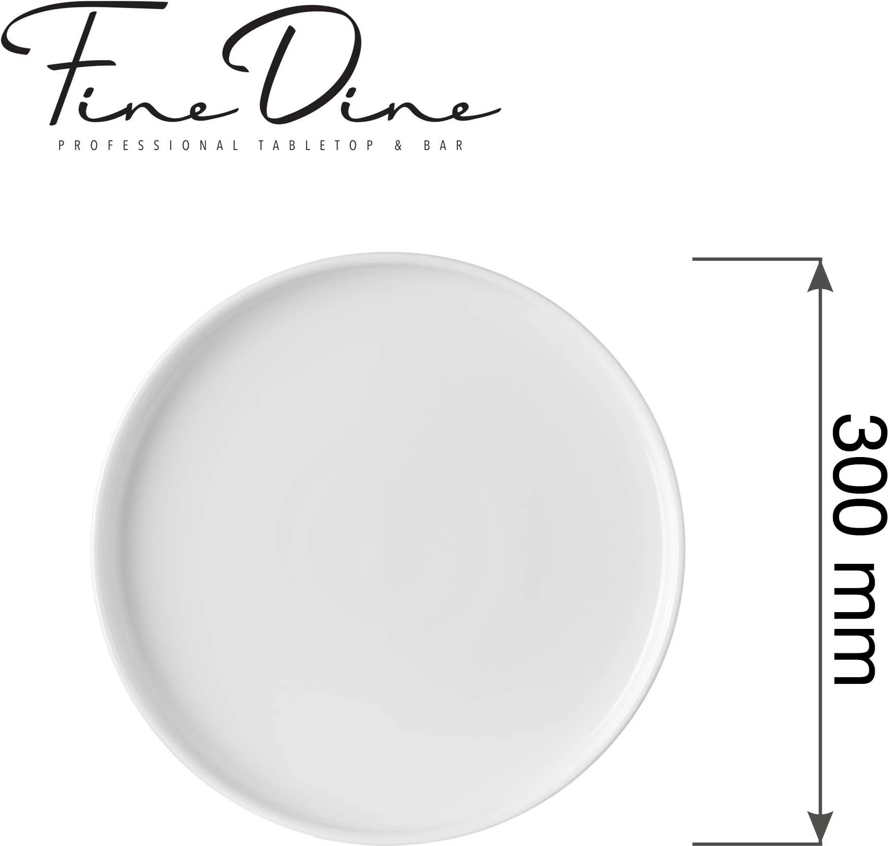 Pjatë me buzë të lartë Fine Dine Pure Bianco 300 mm, e bardhë, set 4 copë