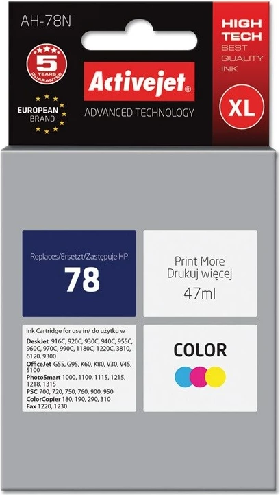 Ngjyrë zëvendësuese Activejet AH-78N ink  për printer HP 78 C6578D, 47ml