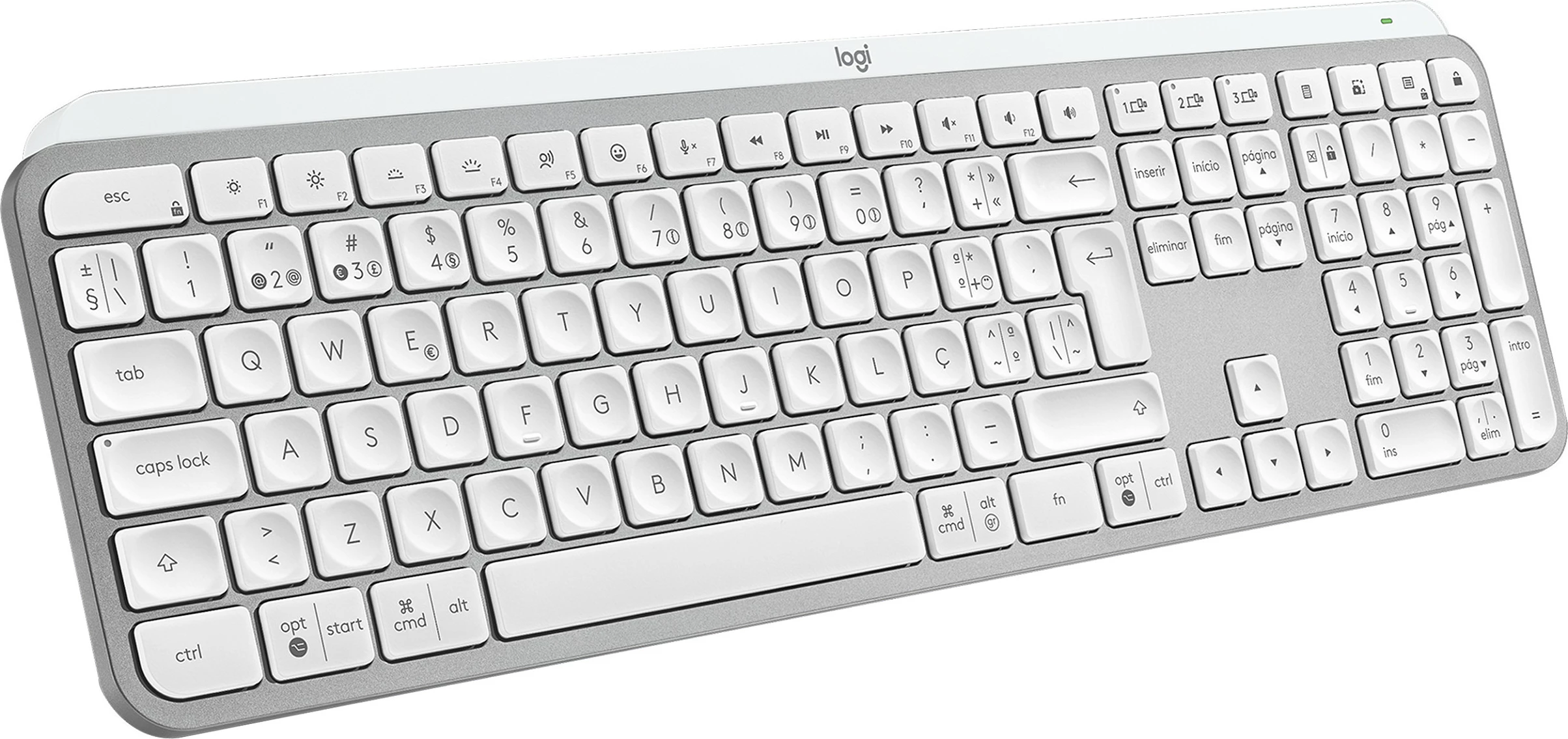 Tastierë Logitech MX Keys S, full-size (100%), wireless Bluetooth, me numpad, LED, gri