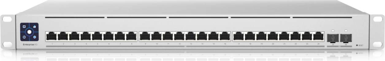 Switch Ubiquiti UniFi Switch Enterprise XG 24 USW-EnterpriseXG-24, 24x 10GbE RJ45, 2x 25G SFP28, i argjendtë