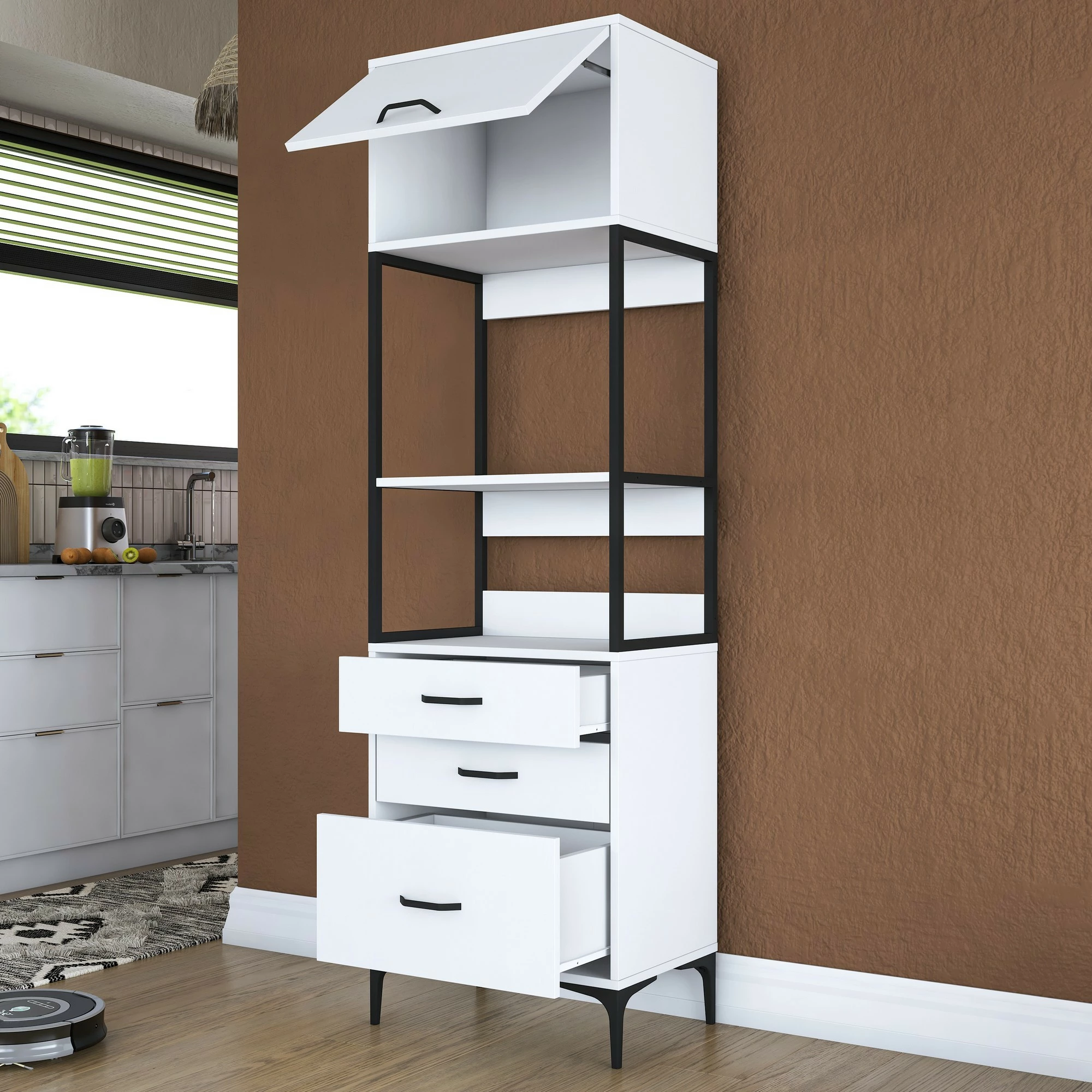 Dollap multifunksional Hanah Home, JE135 - 3101, i bardhë