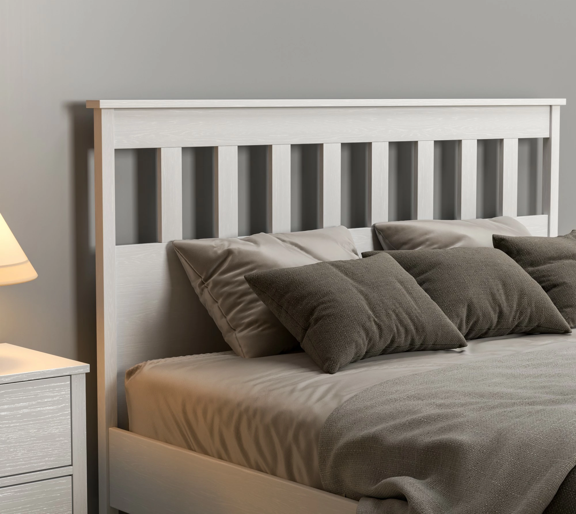 Krevat dopio Hanah Home, FRN-20063, ngjyrë druri dhe e bardhë