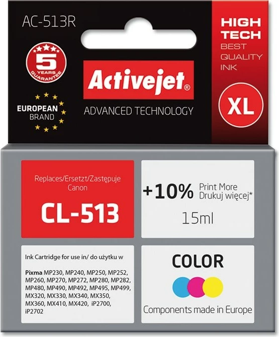 Ngjyrë zëvendësuese Activejet AC-513R për printer Canon, 15ml