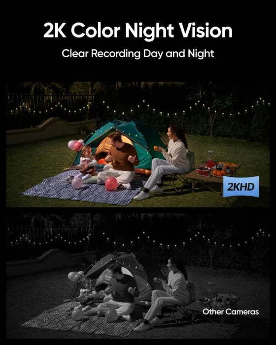 Kamerë sigurie solare për jashtë Anker Eufy Security S120 (T81A0311) 2K, me dritë 300 lm, bateri 5200 mAh, Wi‑Fi 2.4 GHz, IP65, bardhë/zezë