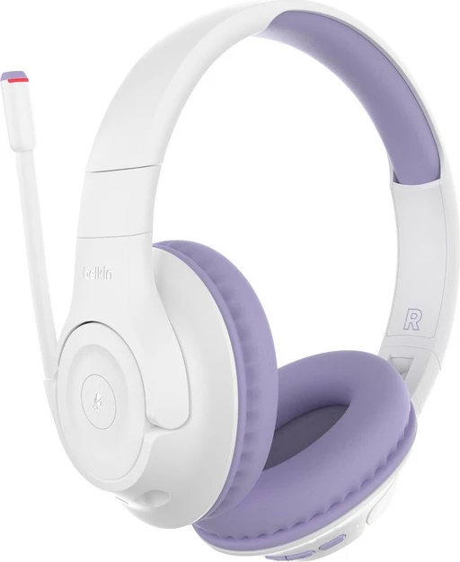 Kufje Belkin SOUNDFORM INSPIRE, wireless & me kabllo, 35 orë, mikrofon, për fëmijë, lavender/bardhë