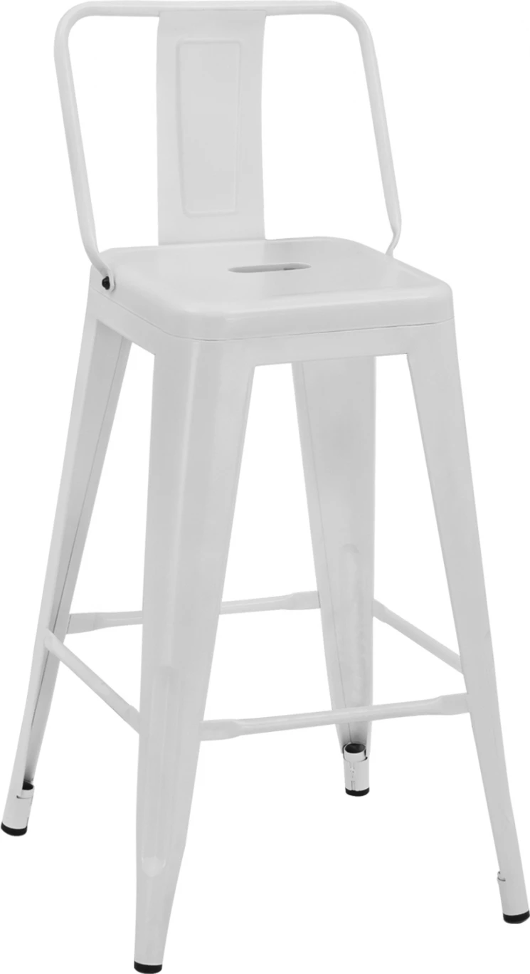 Karrige për bar mesatare Melita me shpinë, e bardhë matte, FH8574.31, 42x42x89.5 cm