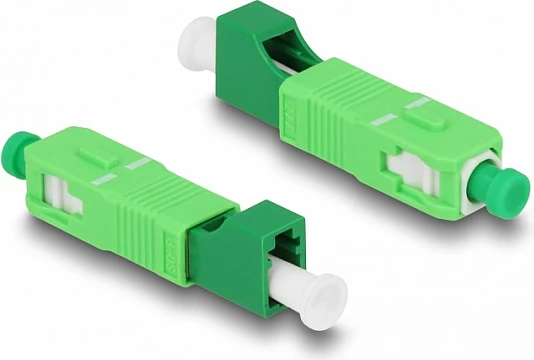 Kuplues hibrid fibër optike DeLOCK SC Simplex (m) në LC Simplex (f), i gjelbër