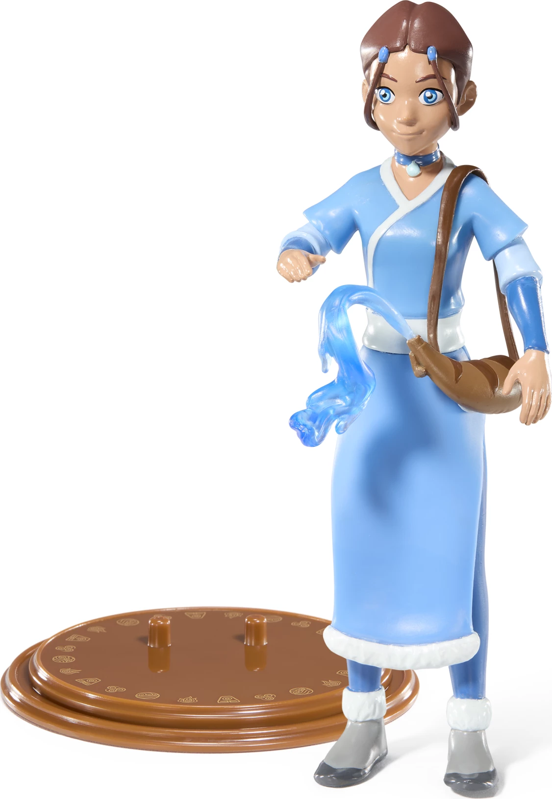 Figurinë koleksionuese Noble Collection Bendyfigs Katara 18 cm, blu, me stand