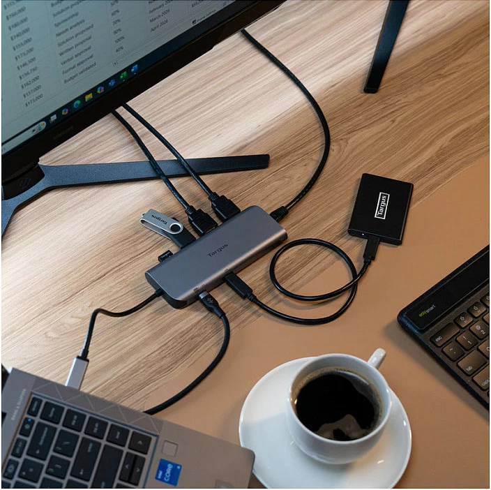 Docking station USB-C Targus Dual HDMI 4K, 140W PD, Gri