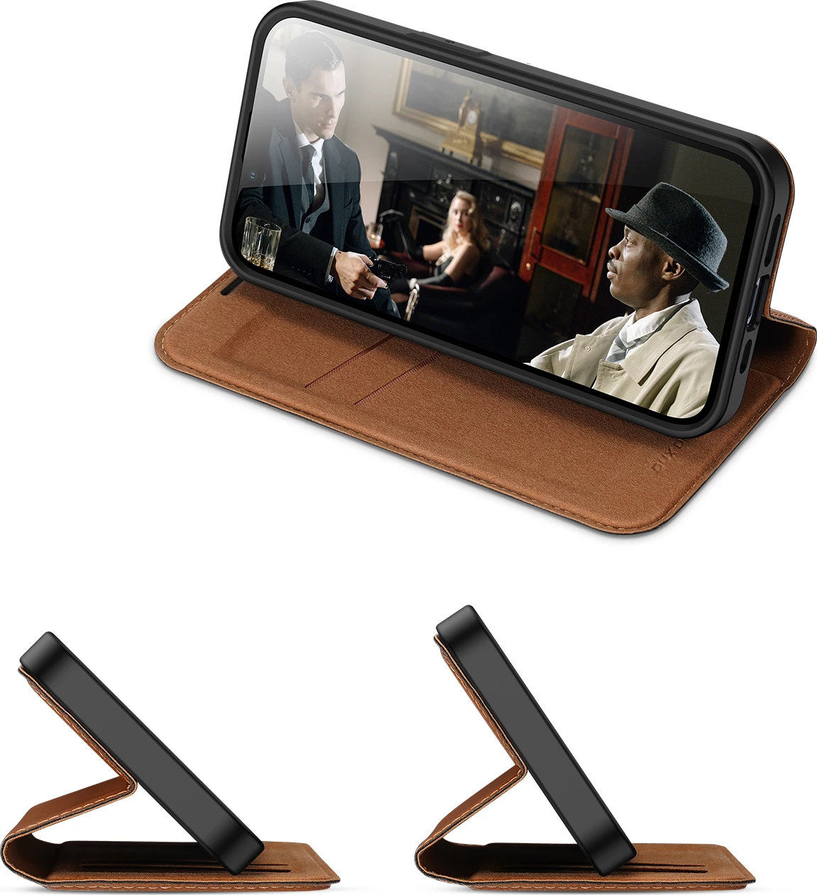 Mbështjellës Dux Ducis Skin X2 për iPhone 14 Plus, me kapak magnetik, kafe