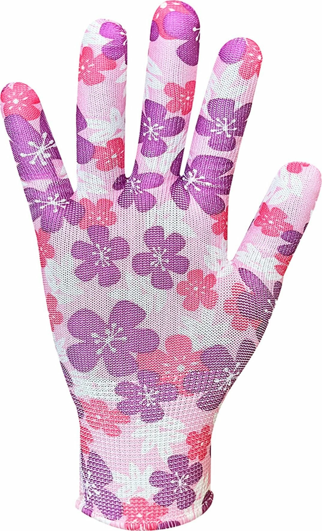 Dorëza kopshti Verto madhësi 8, të thuruna poliester, me lule rozë/vjollcë, 1 palë